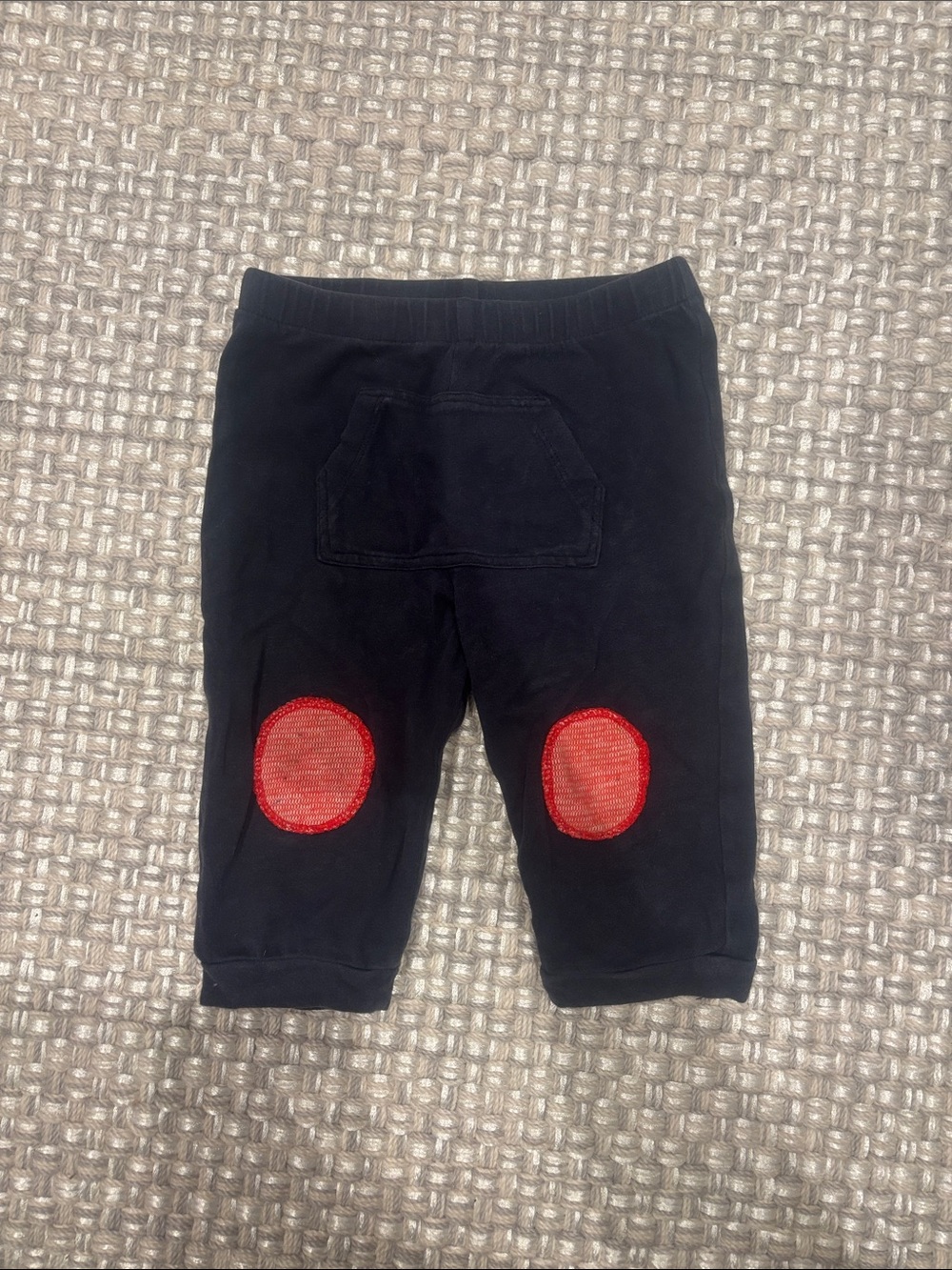 Kids Black Joggers with Red Patch Knees